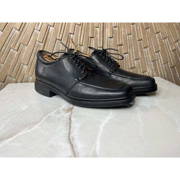 Donald J Pliner Executive Dress Oxfords Lace Up Shoes Italy Black Leather Sz 9 M